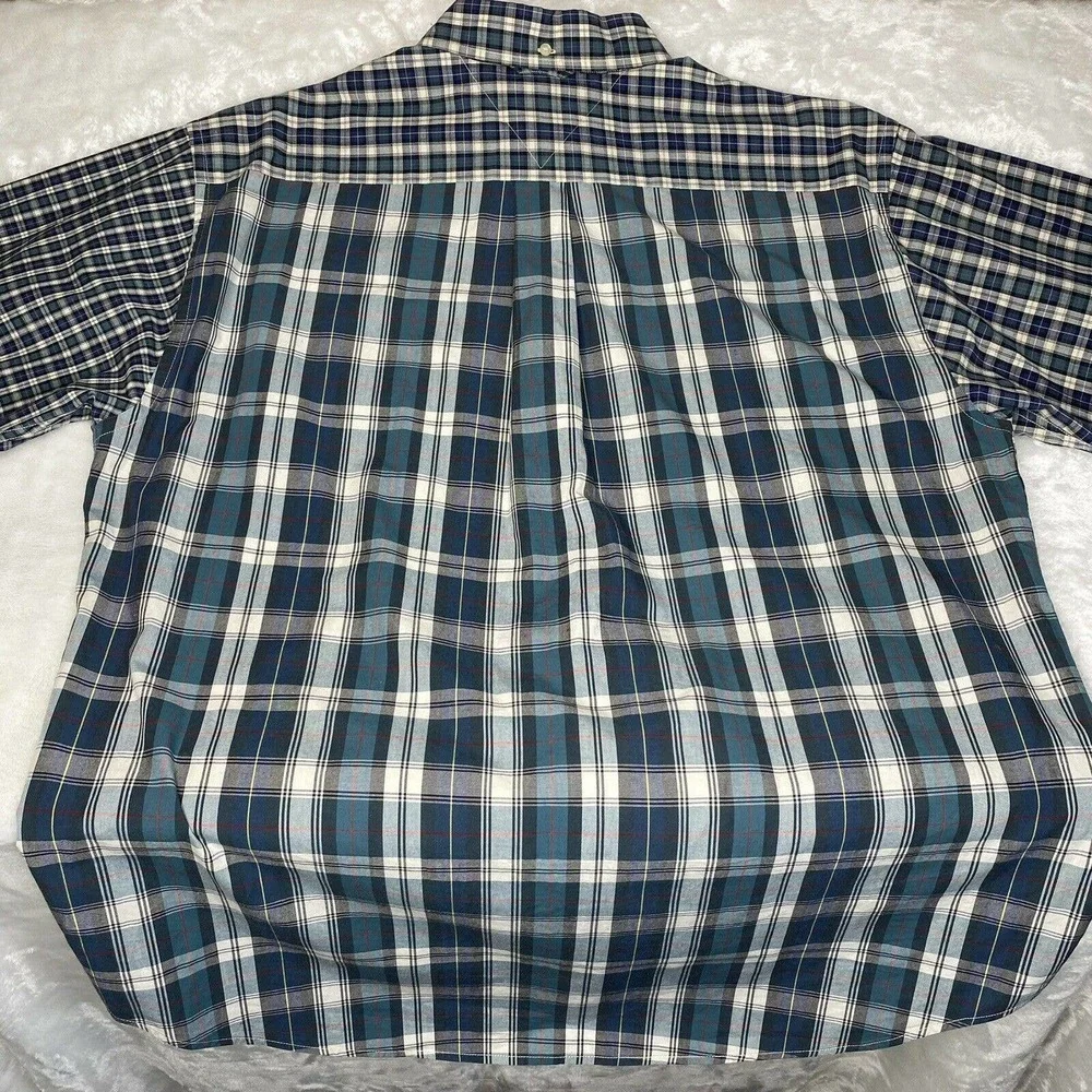 Vintage Tommy Hilfiger Men's Green Plaid Long Sleeve Button Down Shirt Sz L